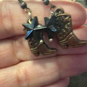 Brass boots and stars earrings